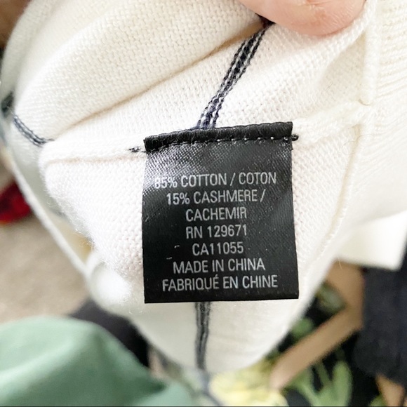 360 Cashmere Off the Shoulder Cotton Cashmere Striped Sweater Size Small - Picture 3 of 6